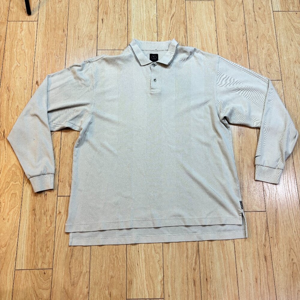 Nike Golf VTG Polo Sweater Long Sleeve Beige Pullover Men's Size XL READ